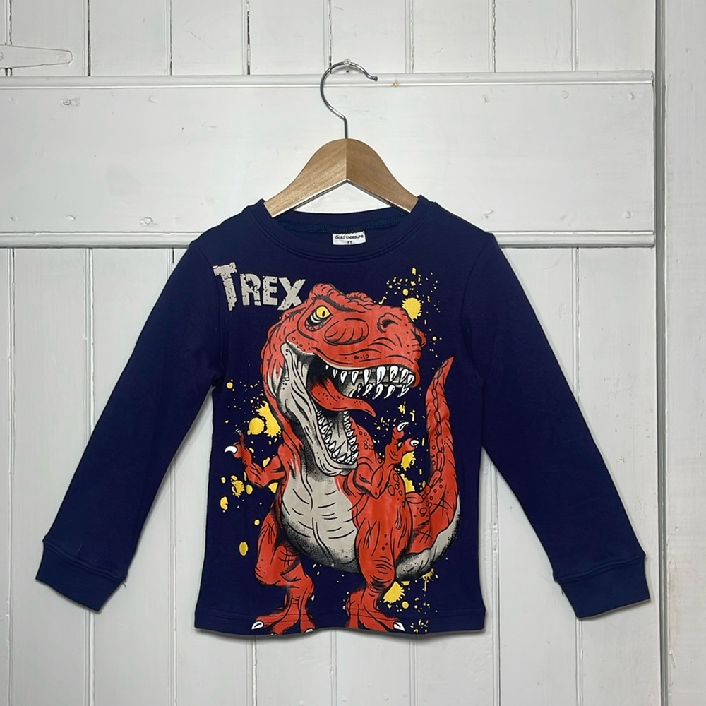 EUC 100% Cotton Super Soft T Rex Dinosaur Long Sleeve Shirt